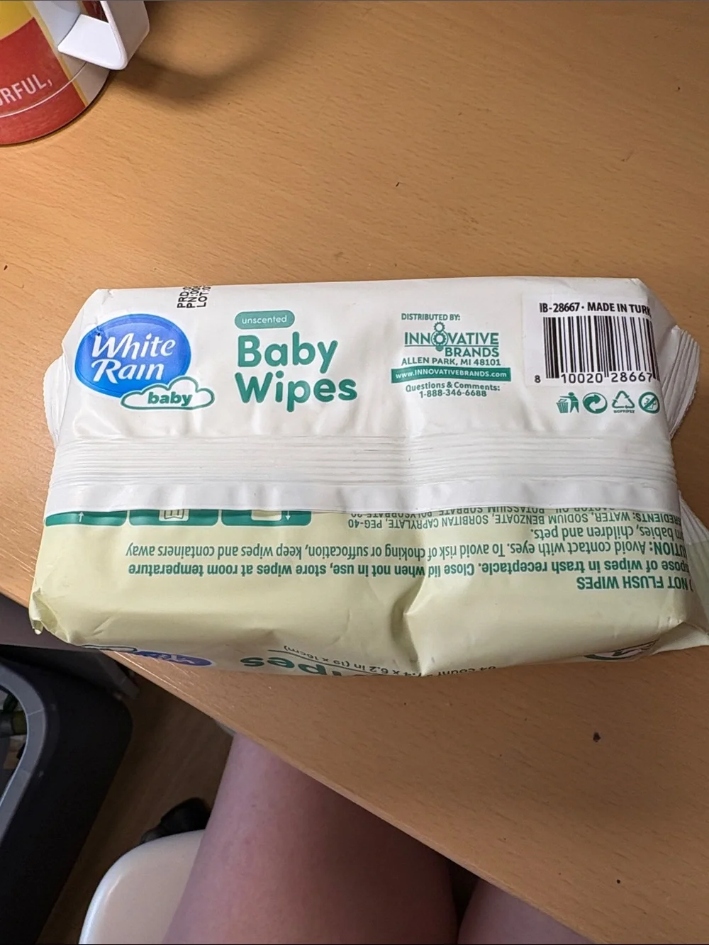 Baby Unscented Baby Wipes - Cream & Teal (64 Count)